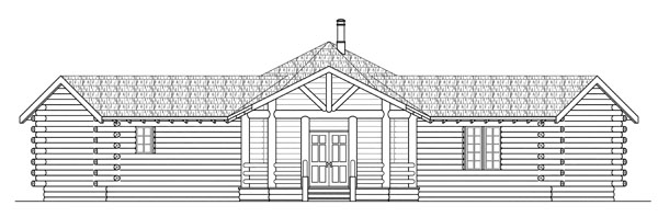 Rear Elevation for House Plan #342601