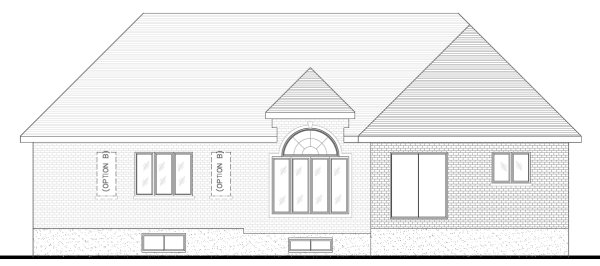 Rear Elevation for House Plan #420734