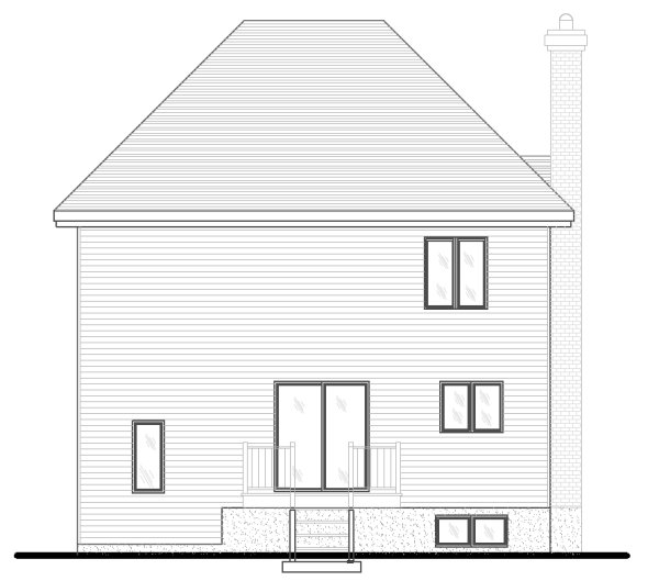 Rear Elevation for House Plan #420834