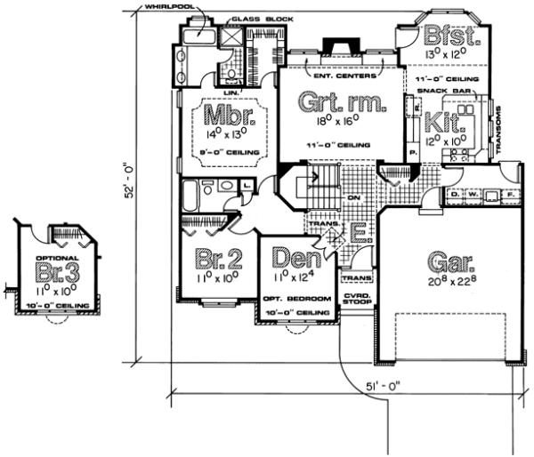 Main Floor Plan for House Plan #153292