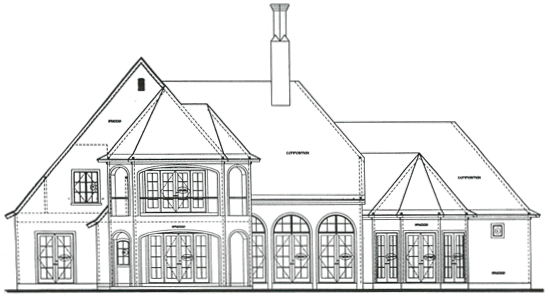 Rear Elevation for House Plan #154529