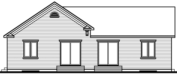 Rear Elevation for House Plan #144702