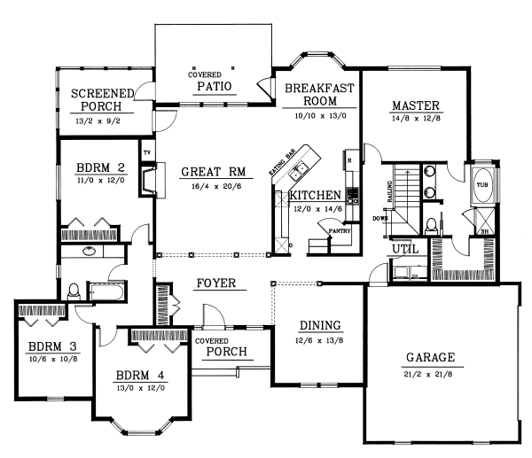 Main Floor Plan for House Plan #233011