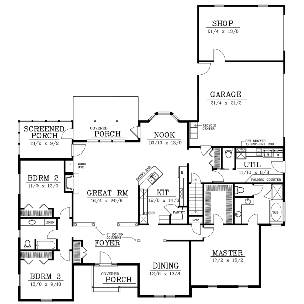 Main Floor Plan for House Plan #234011