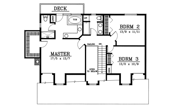 Second Floor Plan for House Plan #238021