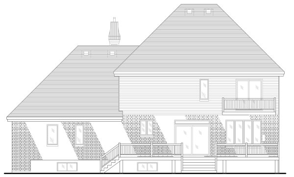 Rear Elevation for House Plan #420934