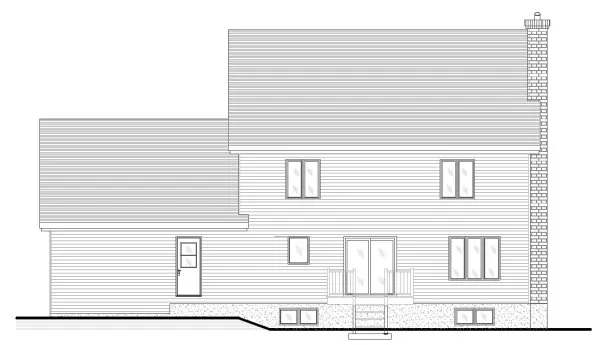 Rear Elevation for House Plan #420144