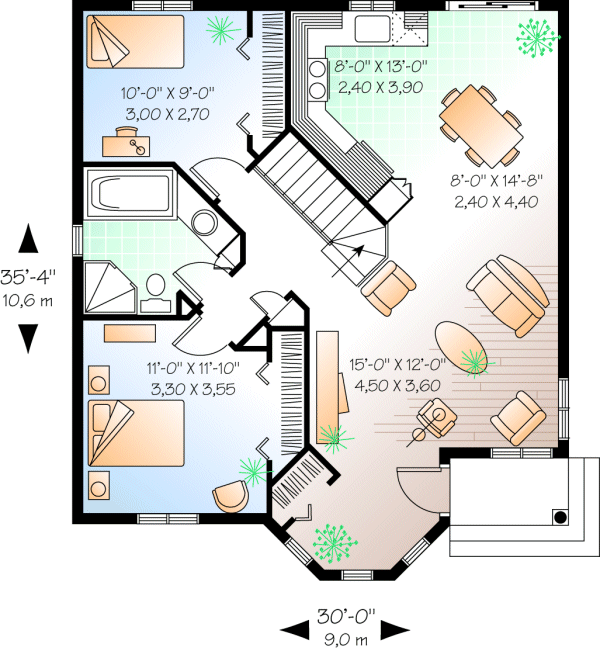 Main Floor Plan for House Plan #145012