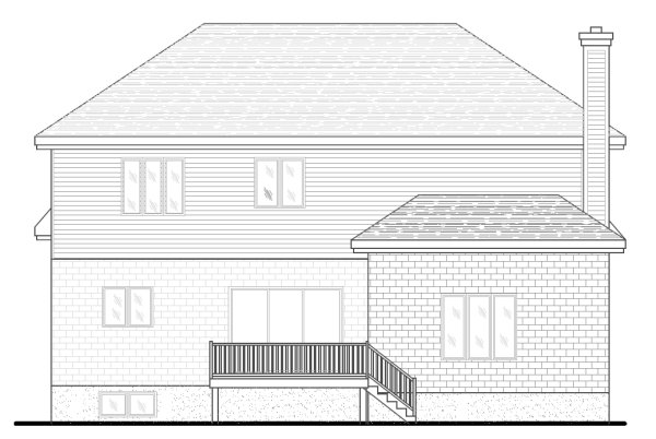 Rear Elevation for House Plan #420344