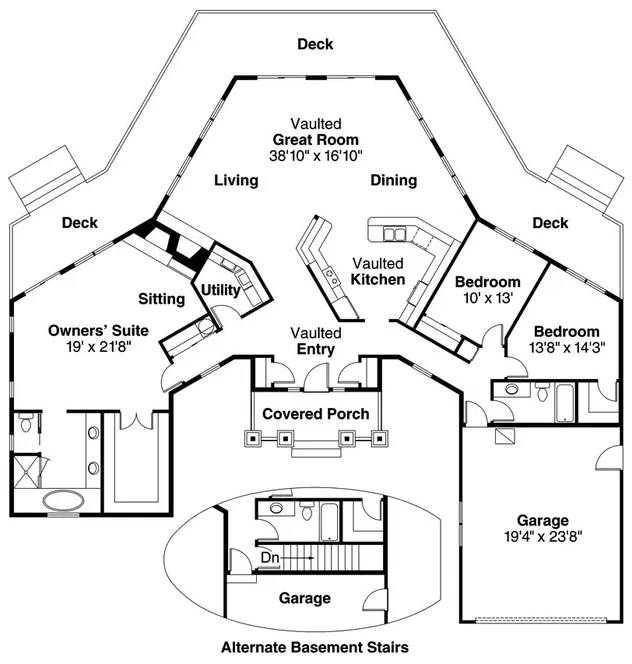 Main Floor Plan for House Plan #344511