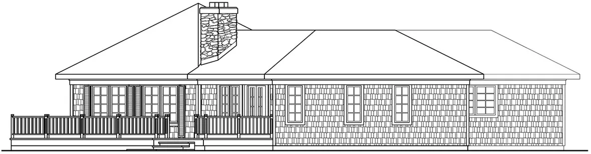 Left Elevation for House Plan #344511