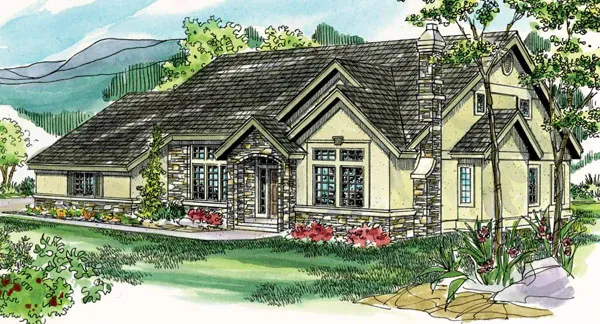 Full Rendering for House Plan #346511