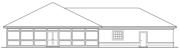 Rear Elevation for House Plan #348811