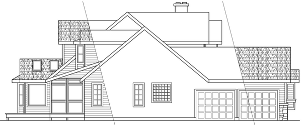 Left Elevation for House Plan #343663