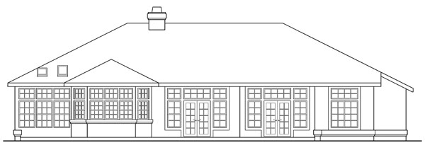 Rear Elevation for House Plan #342021