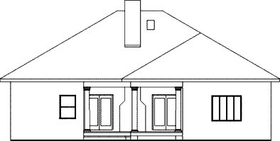 Rear Elevation for House Plan #432502