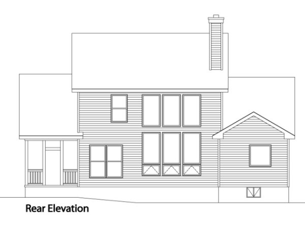 Rear Elevation for House Plan #413122