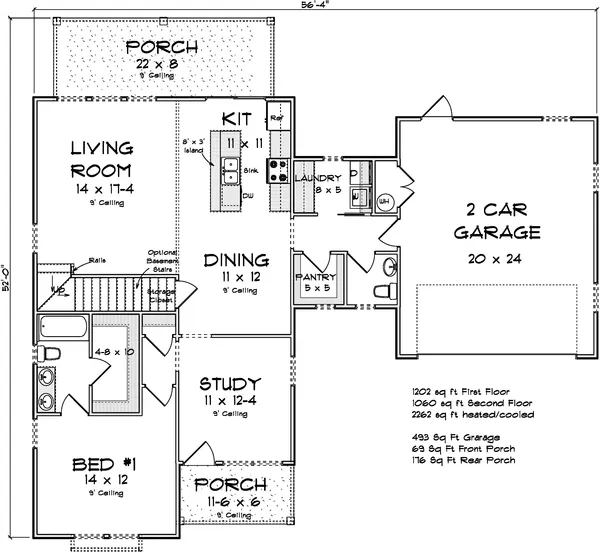 Main Floor Plan for House Plan #242622