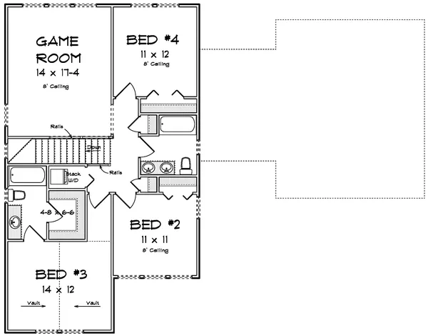 Second Floor Plan for House Plan #242622