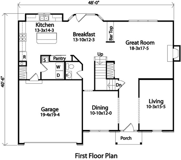 Main Floor Plan for House Plan #414122