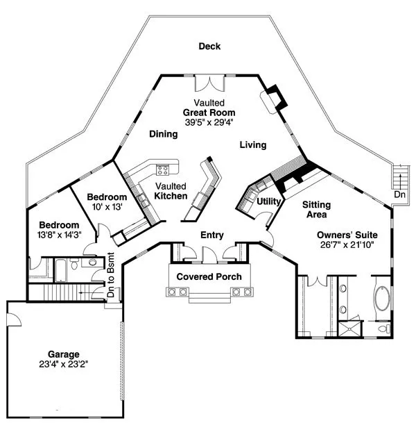Main Floor Plan for House Plan #342231