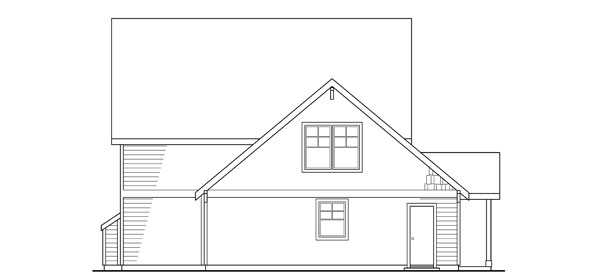 Rear Elevation for House Plan #343230