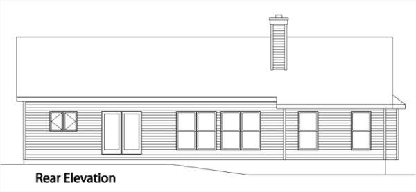 Rear Elevation for House Plan #419242
