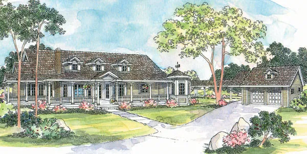 Full Rendering for House Plan #341041