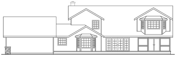 Rear Elevation for House Plan #348041