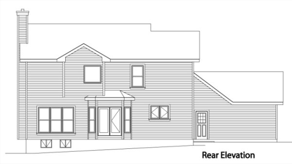 Rear Elevation for House Plan #411342