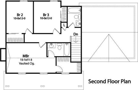 Second Floor Plan for House Plan #413342