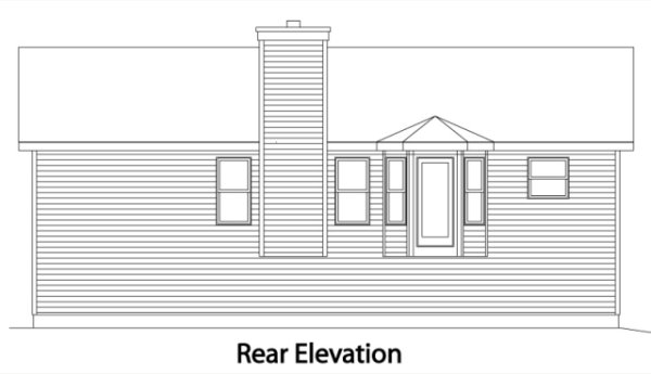 Rear Elevation for House Plan #414342