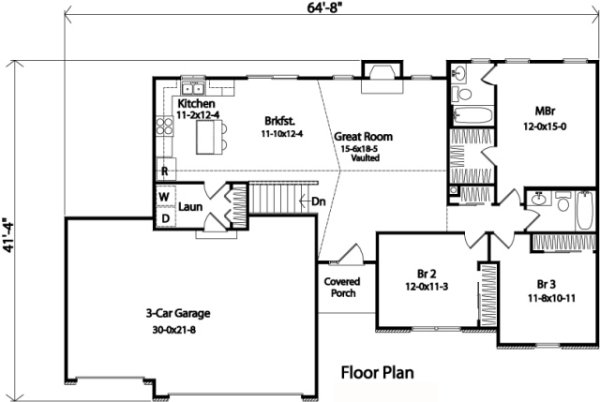 Main Floor Plan for House Plan #419052