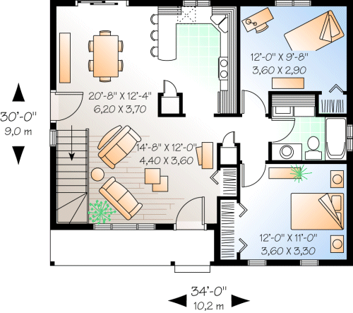 Main Floor Plan for House Plan #148312