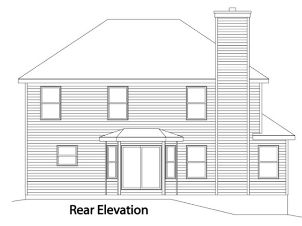 Rear Elevation for House Plan #415152