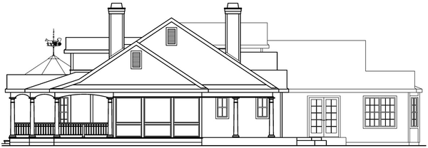 Rear Elevation for House Plan #341341