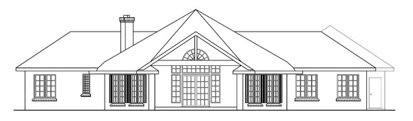 Rear Elevation for House Plan #346441