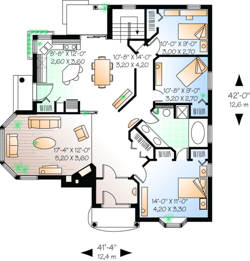 Main Floor Plan for House Plan #144412