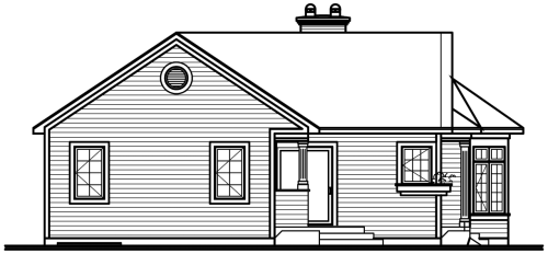 Rear Elevation for House Plan #144412