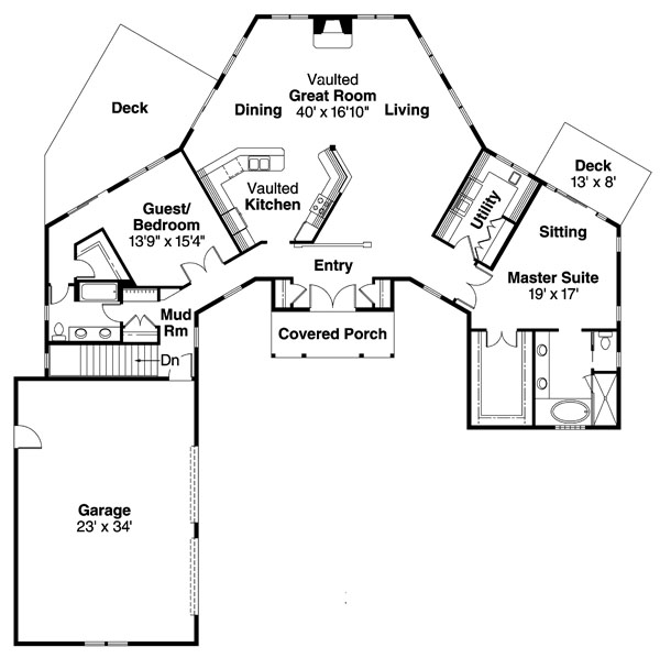 Main Floor Plan for House Plan #347941
