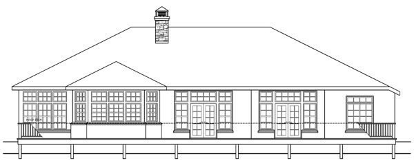 Rear Elevation for House Plan #342051