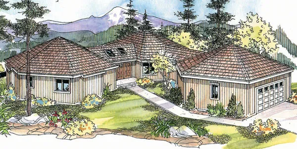Full Rendering for House Plan #343251