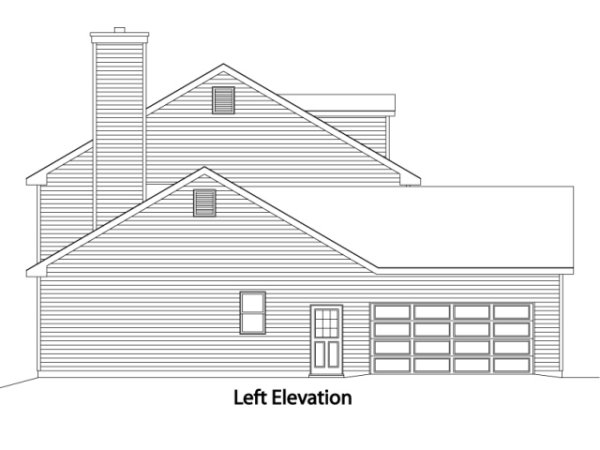 Left Elevation for House Plan #418152