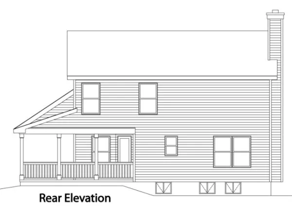 Rear Elevation for House Plan #419152