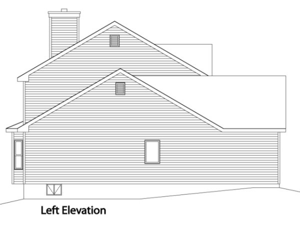 Left Elevation for House Plan #411252