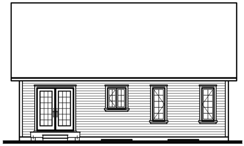 Rear Elevation for House Plan #141514
