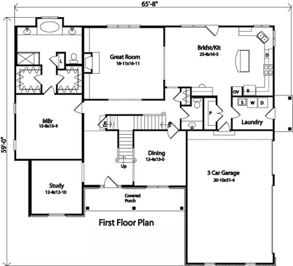 Main Floor Plan for House Plan #412252