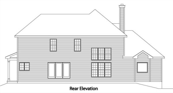 Rear Elevation for House Plan #412252