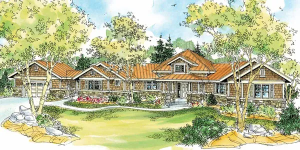 Full Rendering for House Plan #342351