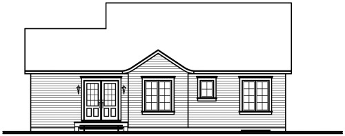 Rear Elevation for House Plan #141612
